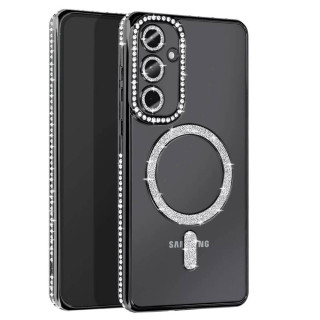 Diamond bling MagSafe Hülle Samsung Galaxy A15 5G - Schwarz