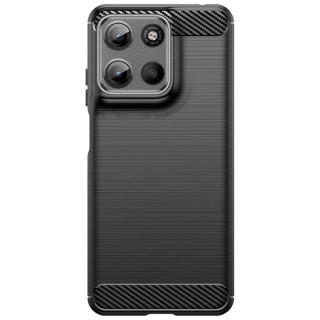 Harjattu TPU kuori Motorola Moto G15 Power - Musta