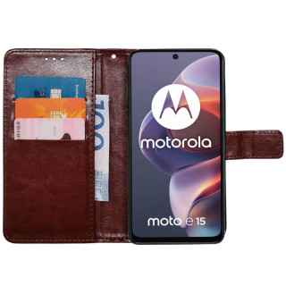Handyhülle 3-Karten Motorola Moto E15 - Braun