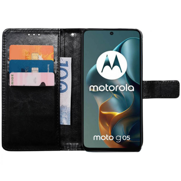 Wallet cover 3-kort Motorola Moto G05 - Sort