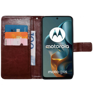 Wallet cover 3-kort Motorola Moto G05 - Brun