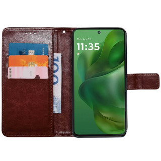 Wallet cover 3-kort Motorola Moto G Power (2025) - Brun