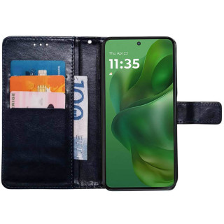 Lompakkokotelo 3-kortti Motorola Moto G Power (2025) - Tummansininen