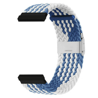 Geflochtenes Elastisches Uhrarmband Fitbit Sense 2 - Blauweiß