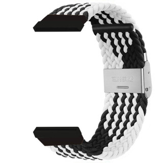 Flätat klockarmband Fitbit Sense - Svart/vit