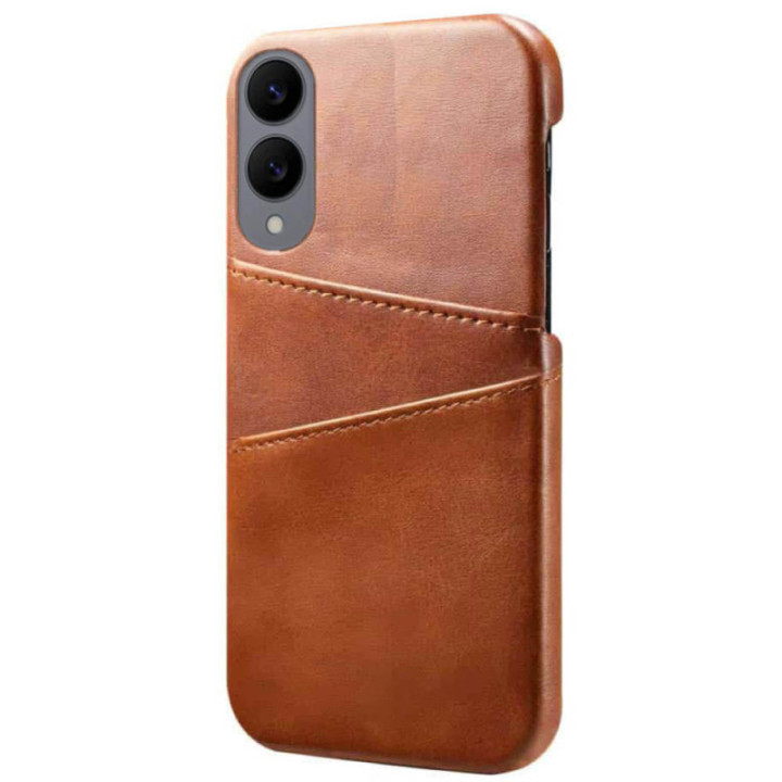 Retro deksel med kortholder Samsung Galaxy S25 Edge - Brun