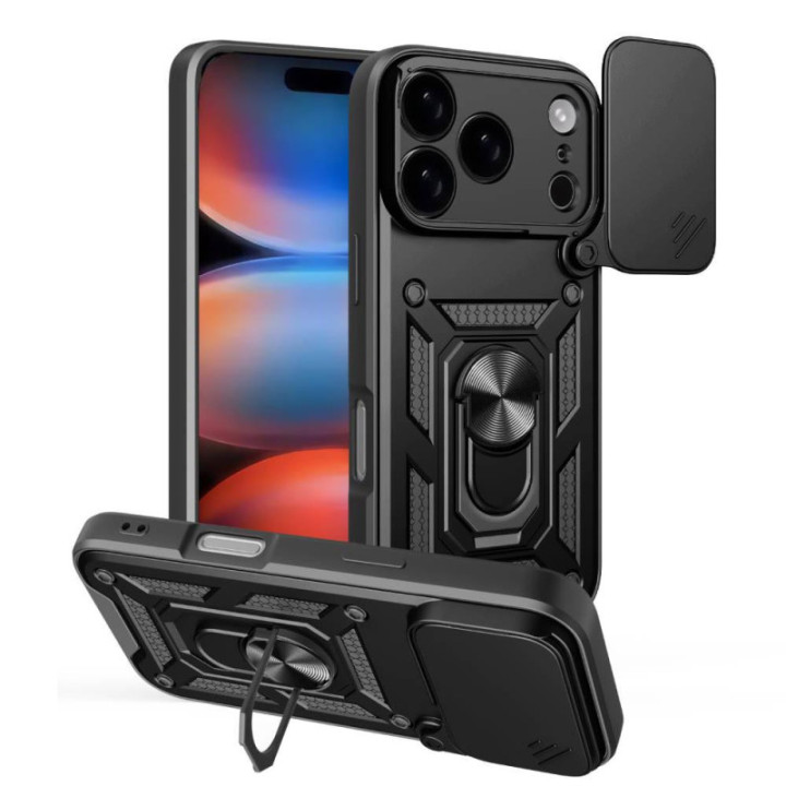 Jazz 3i1 ringhülle Apple iPhone 17 Pro - Schwarz