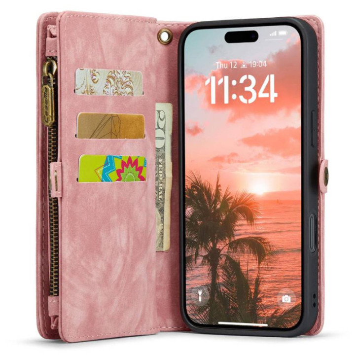 CaseMe puhelimenkotelo 008 8-kortti Apple iPhone 17 - Vaaleanpunainen