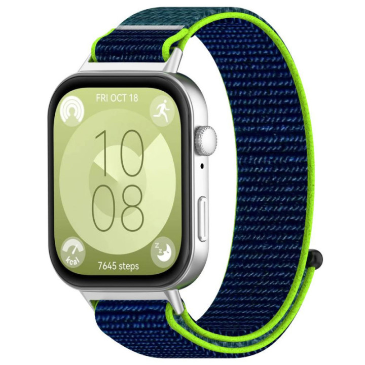 Nailon kellon ranneke Huawei Watch Fit 4 - Lime green