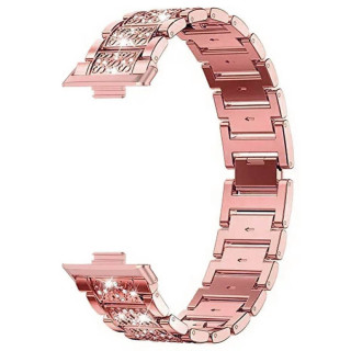 Diamond bling kellon ranneke Huawei Watch Fit 4 - Vaaleanpunainen