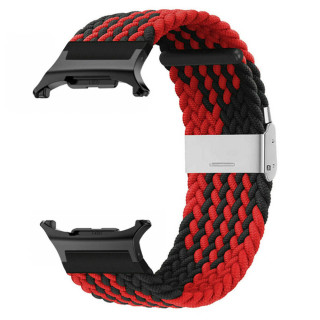 Flettet elastisk klokkereim Samsung Galaxy Watch 8 (44mm) - Rød/svart
