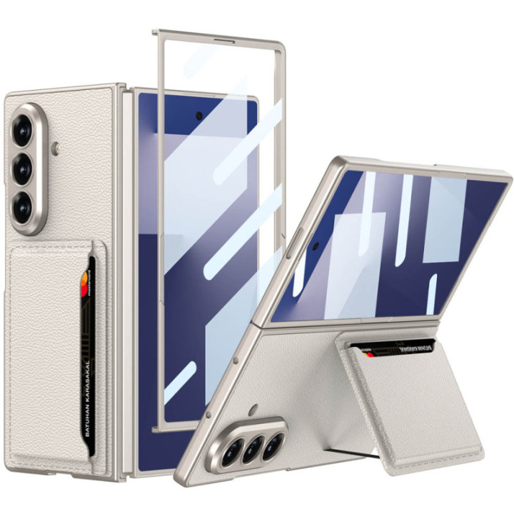 Leather Shield Hülle Samsung Galaxy Z Fold 7 – Champagne