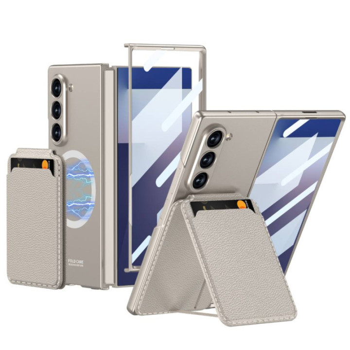 GKK Magnet Card Holder Hülle Samsung Galaxy Z Fold 7 – Starlight beige
