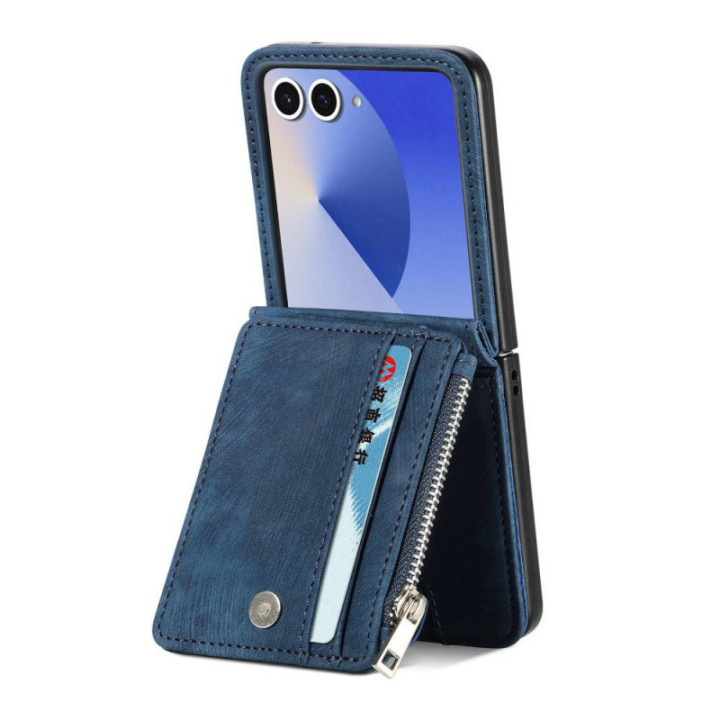 Retro Zipper 2in1 deksel Samsung Galaxy Z Flip 7 - Royal blue