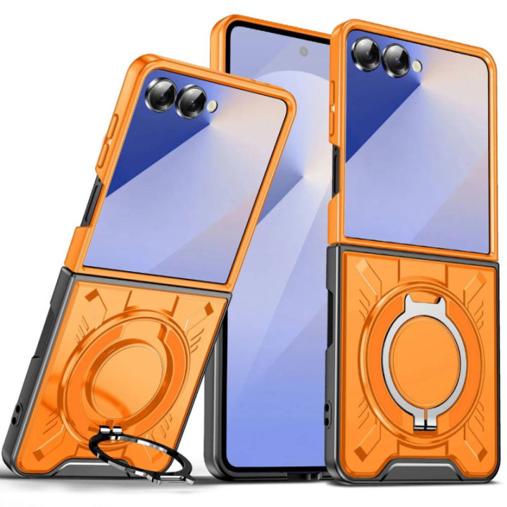 Magnetic Ring cover Samsung Galaxy Z Flip 7 - Hermes Orange