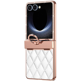 Rhombus Bling Hülle Samsung Galaxy Z Flip 7 - Ivory White