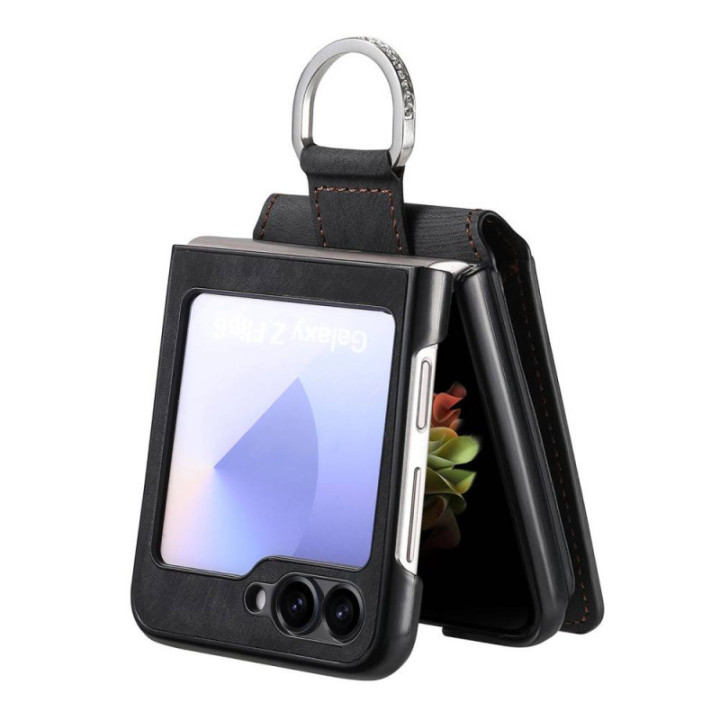 Retro Ring cover Samsung Galaxy Z Flip 7 - Onyx black