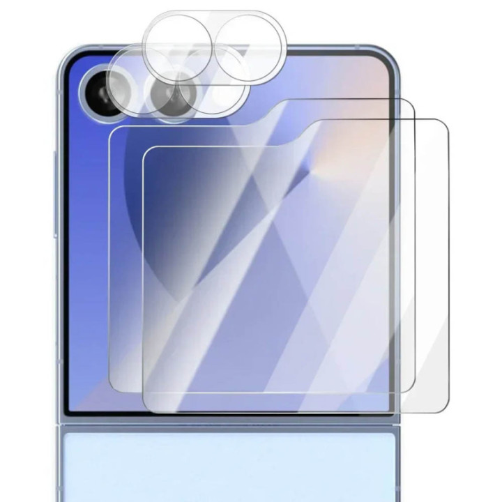 Karkaistu lasi 2in1 Samsung Galaxy Z Flip 7 - Musta