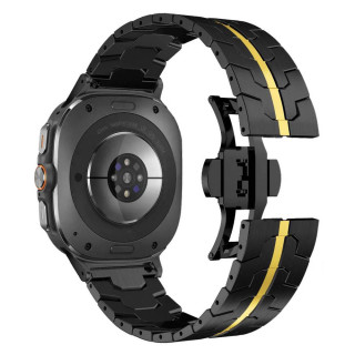 Iron Man Edelstahl Uhrarmband Samsung Galaxy Watch Ultra (2025) - Schwarz/gold