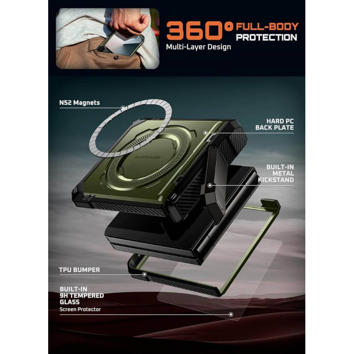 SUPCASE UB Grip deksel Samsung Galaxy Z Flip 7 - Guldan