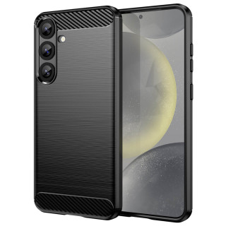 Børstet silikone cover Samsung Galaxy S25 - Sort