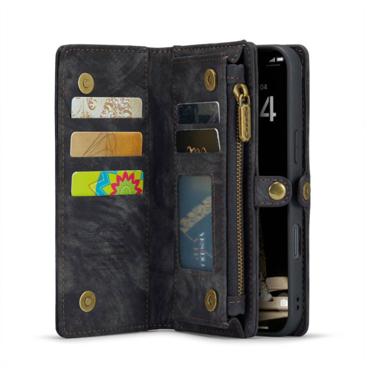 CaseMe mobilfodral 008 8-kort Apple iPhone 17 Pro Max - Svart/grå
