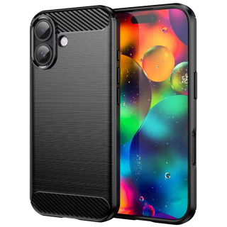 Gebürstet TPU hülle Apple iPhone 17 - Schwarz