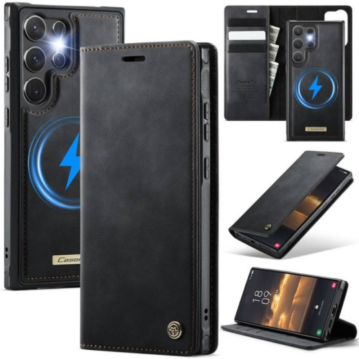 CaseMe Wallet Case C49 2in1 Samsung Galaxy S23 Ultra – Onyx black