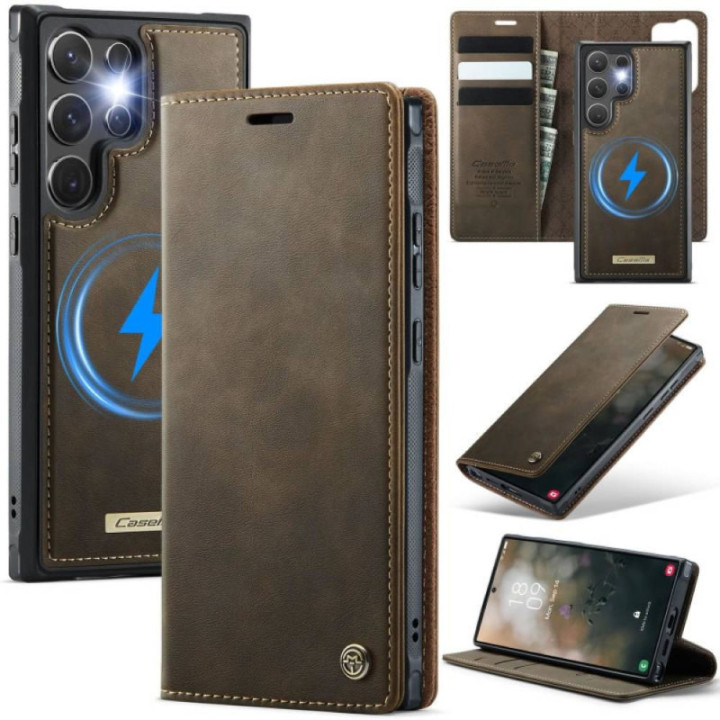 CaseMe Wallet Case C49 2in1 Samsung Galaxy S23 Ultra – Coffee