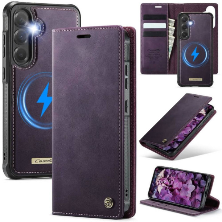 CaseMe mobilcover C49 2i1 Samsung Galaxy S24 FE – Purple pulse