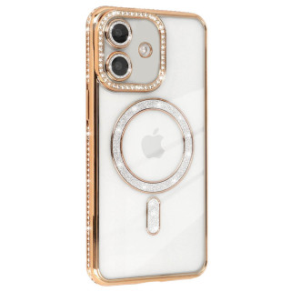 Diamond bling MagSafe cover Apple iPhone 17 - Gold