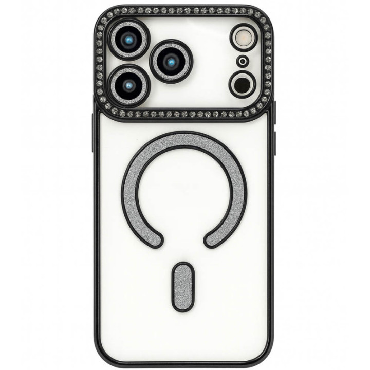 Diamond bling MagSafe case Apple iPhone 17 Pro - Black