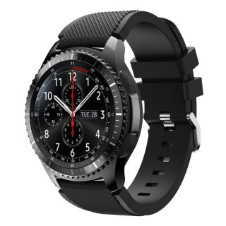 Silikon Sport Armbånd Samsung Gear S3 Frontier - S3 Classic (svart)