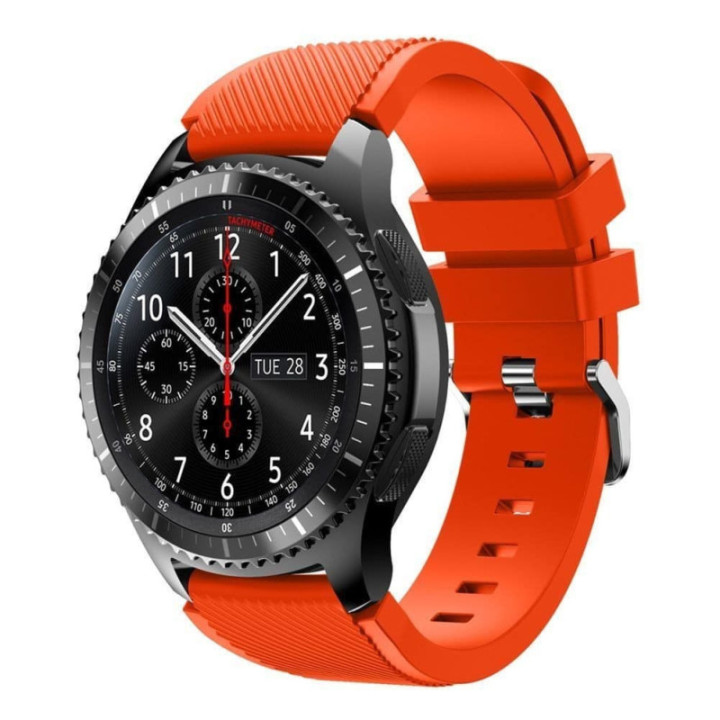 Silikoni Sport rannerengas Samsung Gear S3 Frontier - S3 Classic (musta)