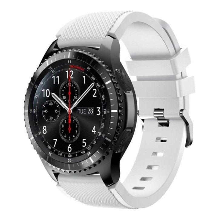 Silikon Sport Armband Samsung Gear S3 Frontier - S3 Classic (vit)