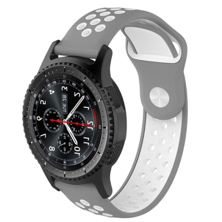 EBN Sport Armbånd Samsung Gear S3 grå / hvit CaseOnline silikon