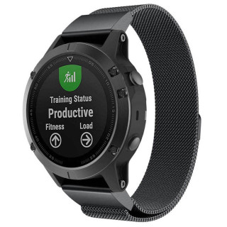Armband Milanese RSF stål Armband Garmin Fenix 3, 5X - Svart