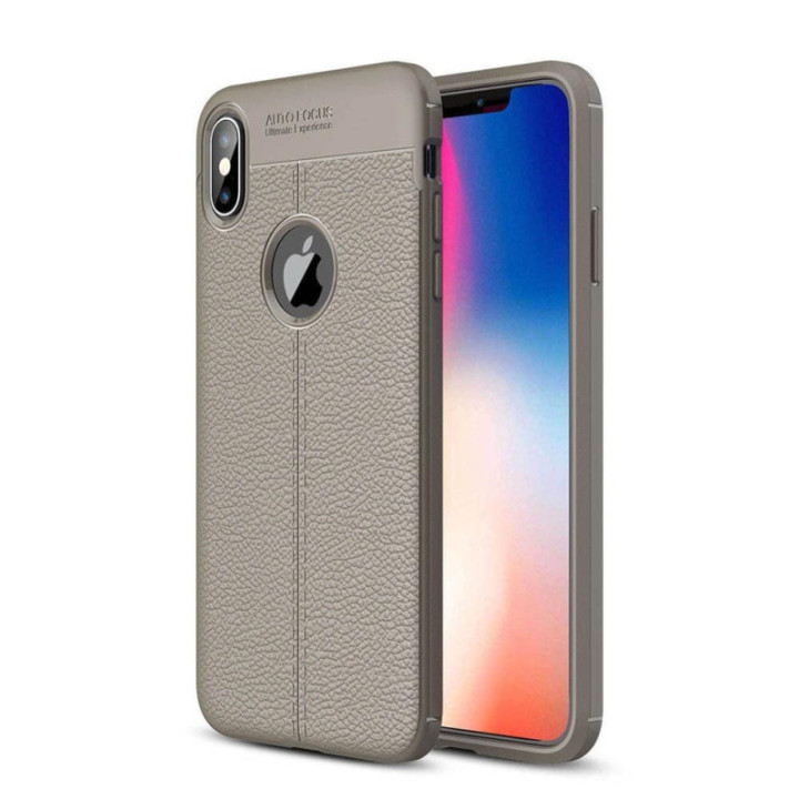 Nahkakuvioinen TPU-suojakuori Apple iPhone XS Max Mobile Cover