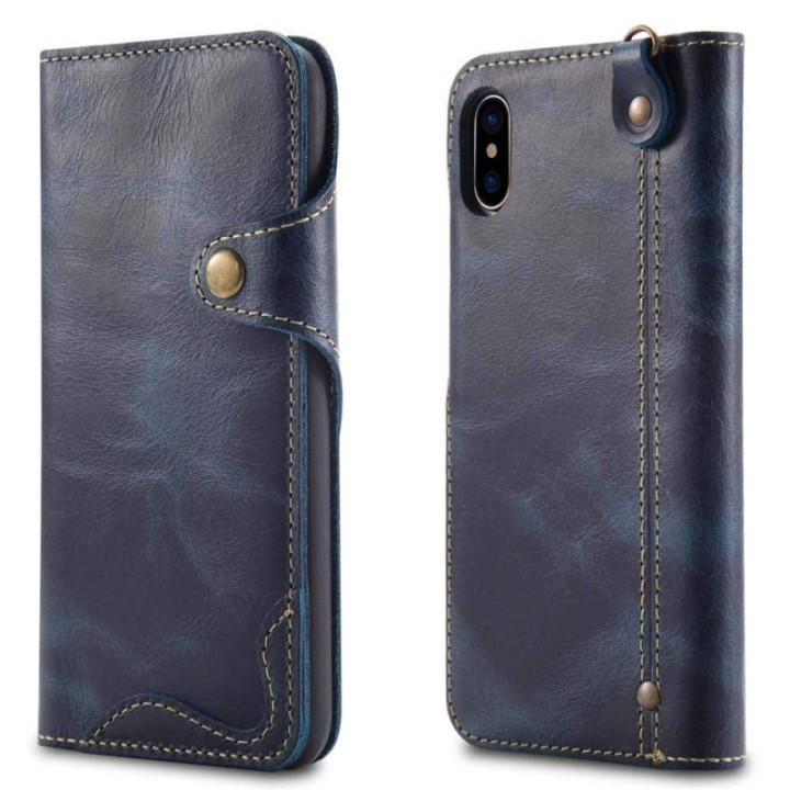 Kannettava lompakko 3 -kortti aito nahka Apple iPhone XS Max -kotelo