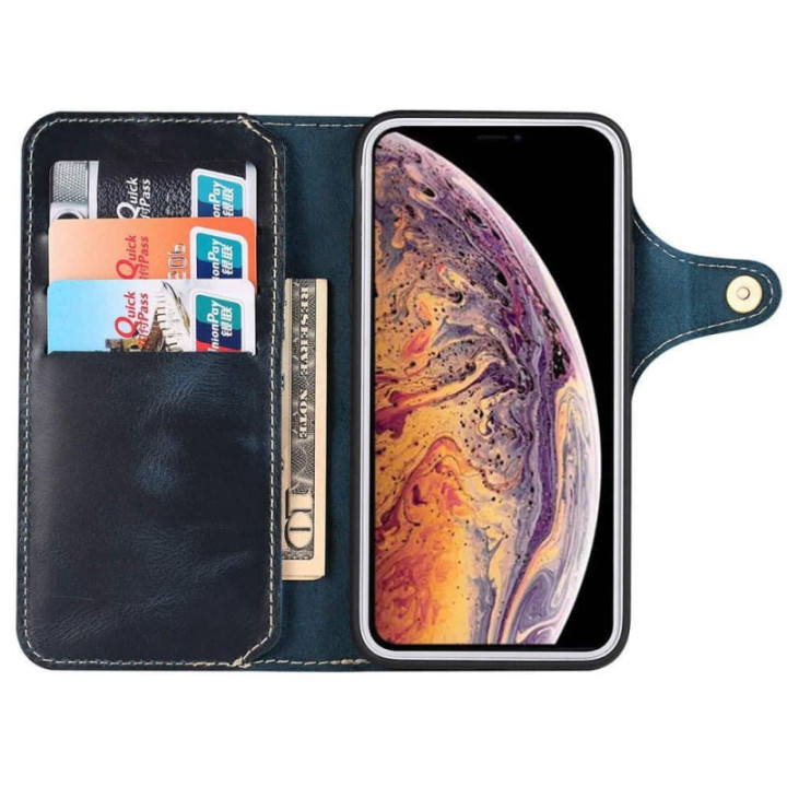 Kannettava lompakko 3 -kortti aito nahka Apple iPhone XS Max -kotelo
