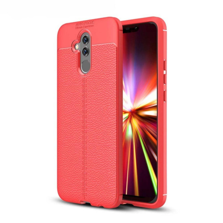Läder mönstrat TPU skal Huawei Mate 20 Lite
