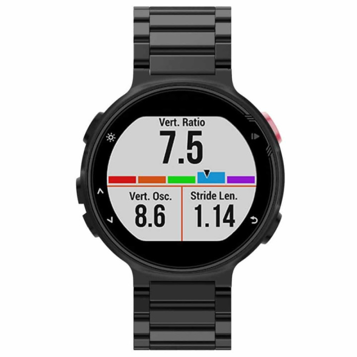 Rannekoru ruostumatonta terästä musta Garmin Forerunner 220/230/235/620/630 / 735XT - musta