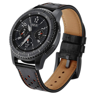 Armband läder Svart/orange Samsung Gear S3 Frontier - S3 Classic