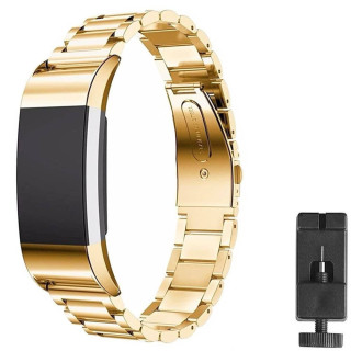 Køb urrem rustfrit stål (guld) - FITBIT Charge 3 | CaseOnline.dk