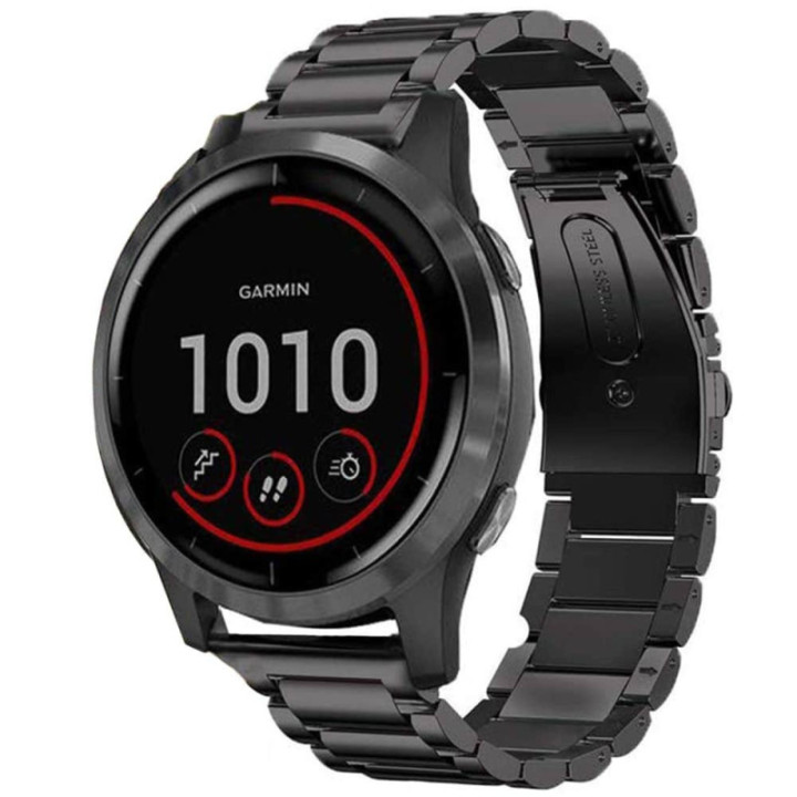 Køb urrem i rustfrit stål Garmin VivoActive 4S - Sort
