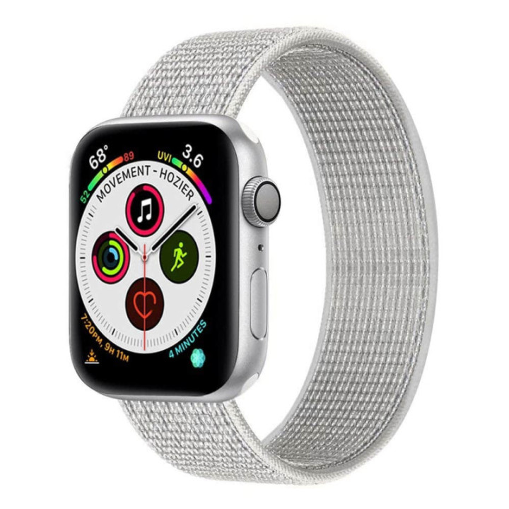 Apple Watch 5 (40mm) Nylon armbånd - Summit White