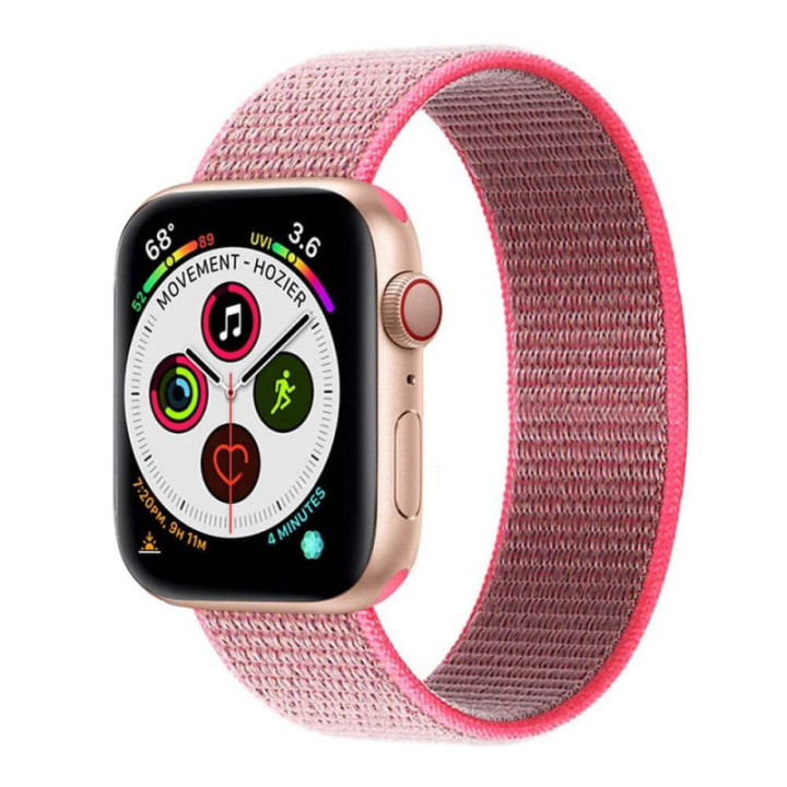Apple Watch 5 (44mm) Nylon Armband - Hot pink