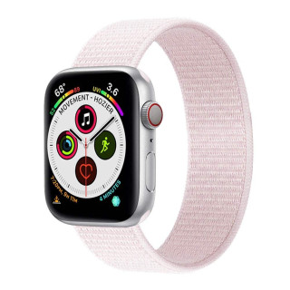 Apple Watch 5 (44 mm) nylonrannekoru - helmi vaaleanpunainen