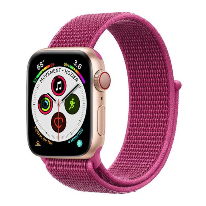 Apple Watch 5 (44mm) Nylon Armband - Dragon Fruit