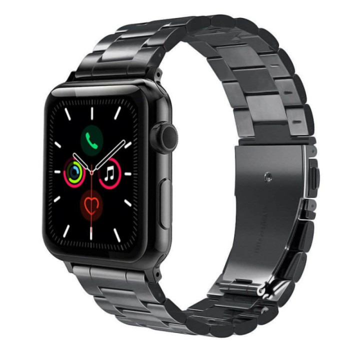 Kjøp Klokkereim rustfritt stål svart - Apple Watch 5 (44mm) CaseOnline.se